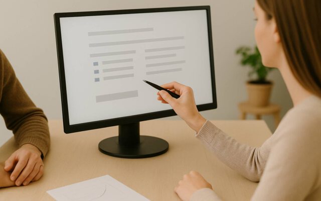 Bildschirm, auf dem ein individuelles Versicherungsangebot zusammengestellt wird.